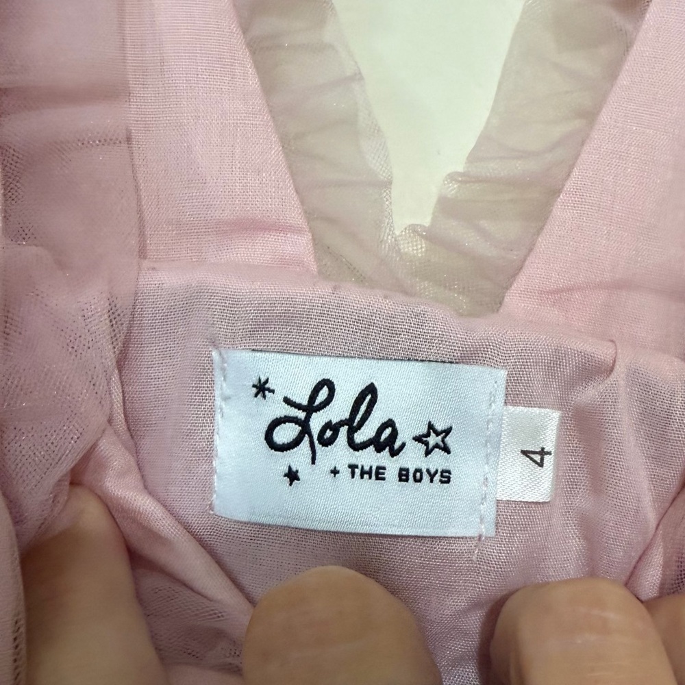 Lola + the Boys Strawberry Sequin Pink Tulle Dress SIZE 4 - Picture 4 of 5